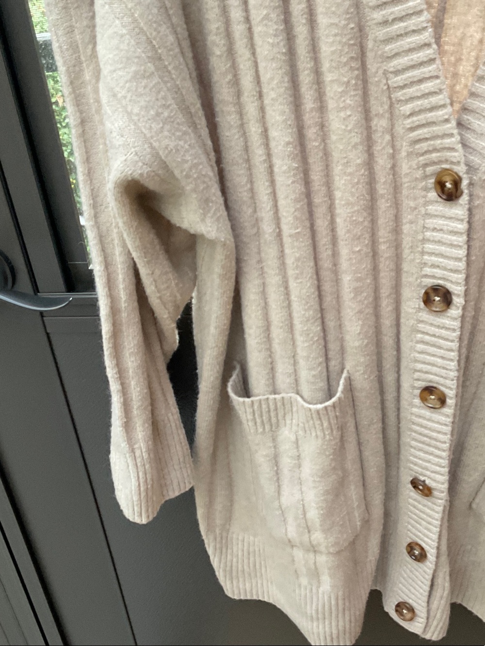 torrid Ivory Ribbed Long Button-Up Cardigan - Picture 4 of 7
